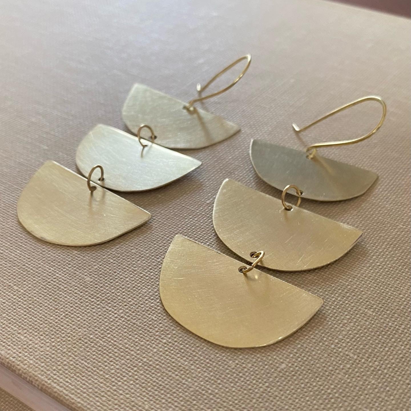 Brass Trio Earrings