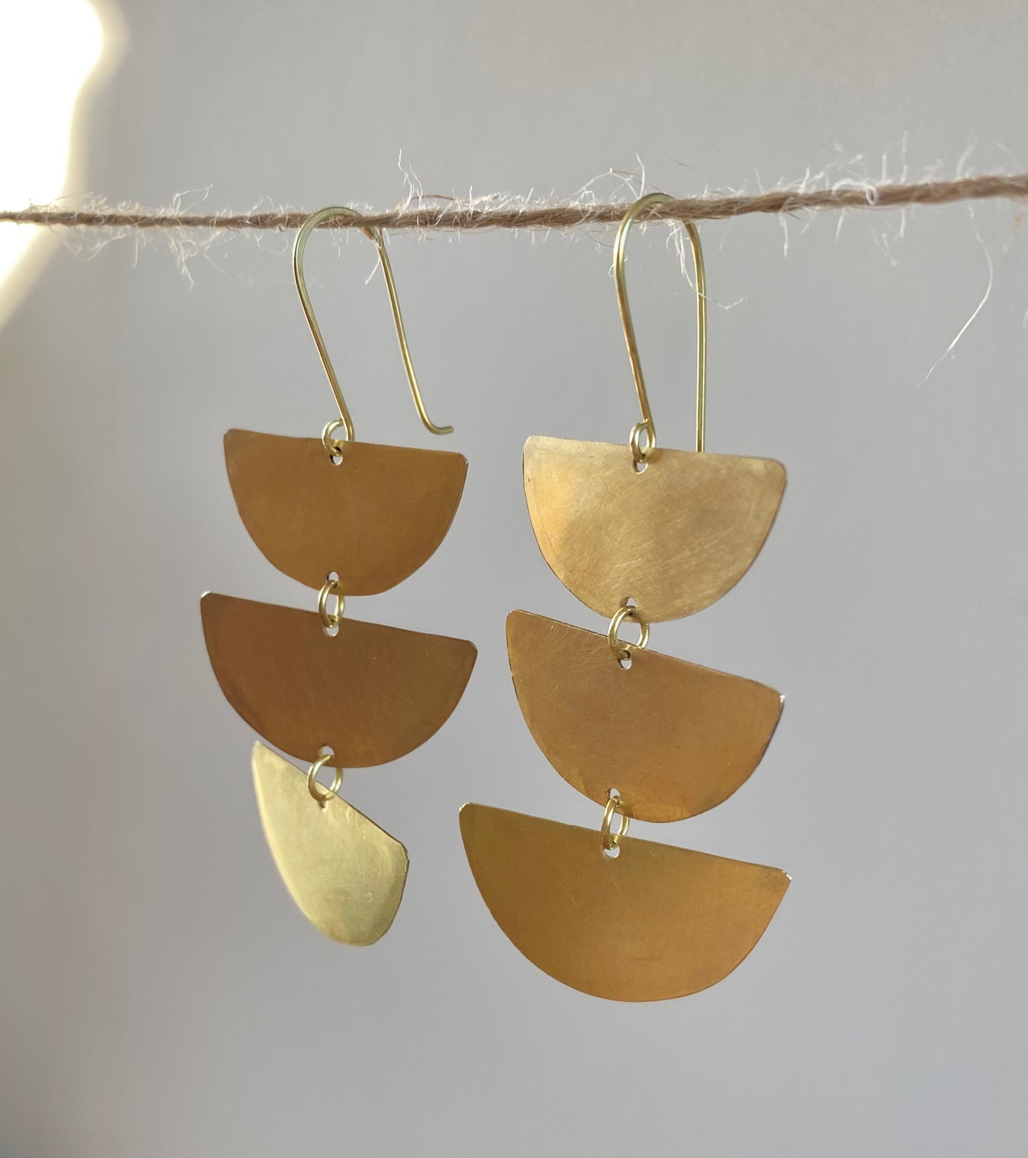 Brass Trio Earrings