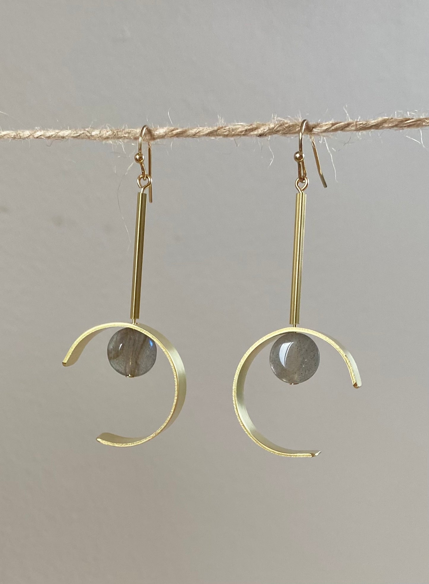 Cresent Brass Earring